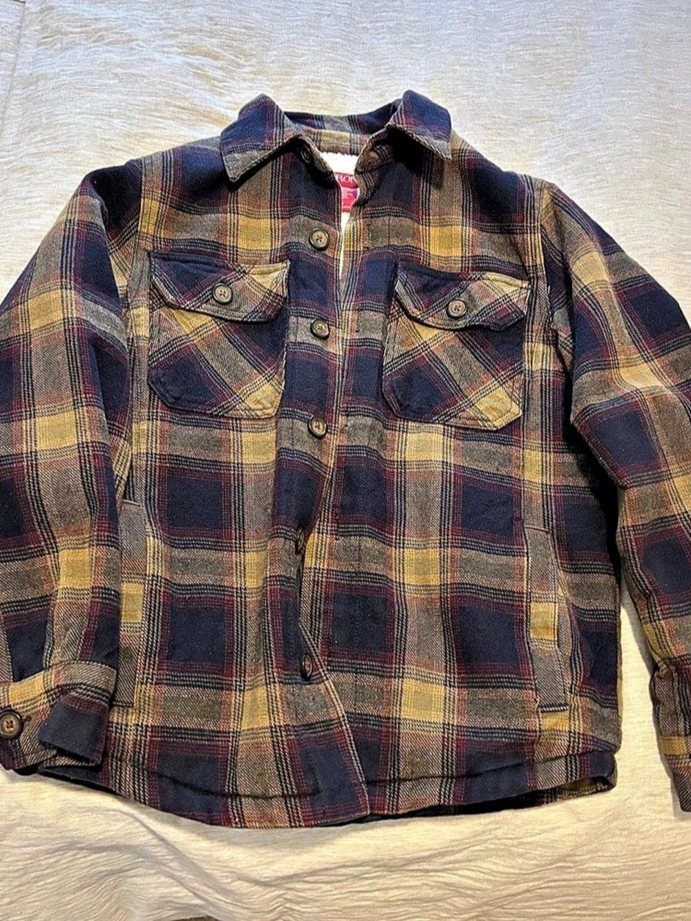 Merona Plaid Sherpa-Lined Jacket Size small